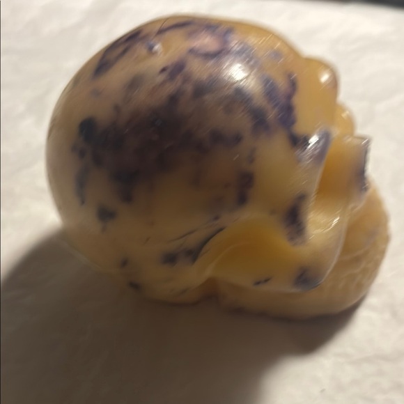 Cream and Purple Candle Holder with Distinctive Accents - Picture 5 of 16